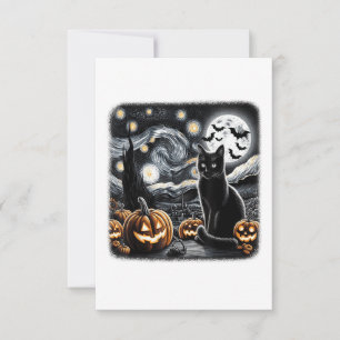 Schwarze Katze Halloween Katzenliebhaber Sternenna Dankeskarte