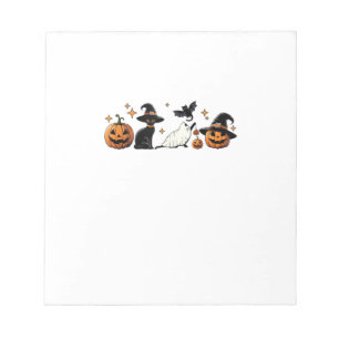 Schwarze Katze Halloween Kürbis Boo Geist Hexe Gru Notizblock