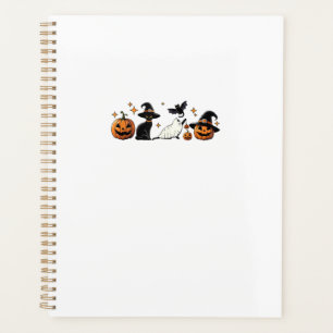 Schwarze Katze Halloween Kürbis Boo Geist Hexe Gru Planer