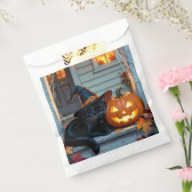 Schwarze Katze Halloween-Kürbisschnitzparty
