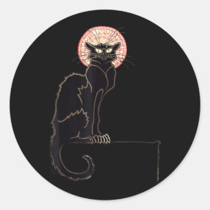 Schwarze Katze Halloween Lustige Katzenliebhaber G Runder Aufkleber