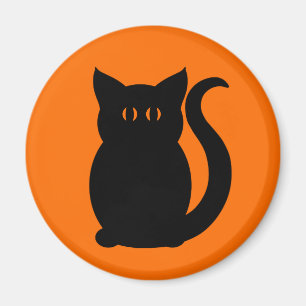 Schwarze Katze Halloween niedlich Magnet