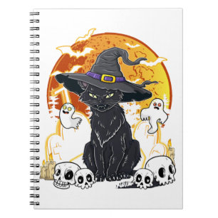 Schwarze Katze Halloween   Notizblock