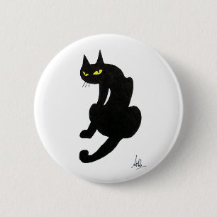 SCHWARZE KATZE HALLOWEEN-PARTY BUTTON