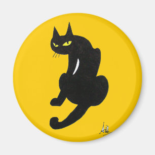 SCHWARZE KATZE HALLOWEEN-PARTY MAGNET