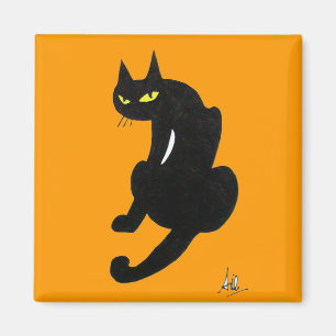 SCHWARZE KATZE HALLOWEEN-PARTY MAGNET