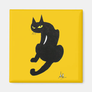 SCHWARZE KATZE HALLOWEEN-PARTY MAGNET