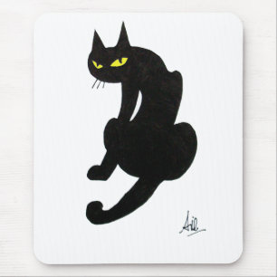 SCHWARZE KATZE HALLOWEEN-PARTY MOUSEPAD