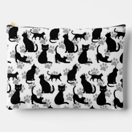 Schwarze Katze Halloween Print Make-up Bag Zubehörtasche