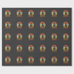 Schwarze Katze Halloween Retro-Sonnenuntergangs-De Geschenkpapier