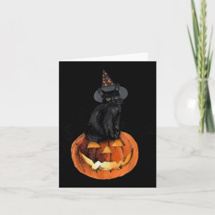 Schwarze Katze Halloween Schwarze Katze sitzt auf Karte