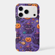 Schwarze Katze Halloween-Smartphone 17-Hülle