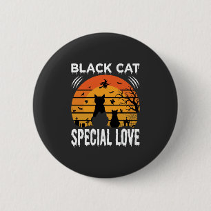 Schwarze Katze Halloween-Special-Liebe Gothic-Desi Button