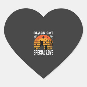 Schwarze Katze Halloween-Special-Liebe Gothic-Desi Herz-Aufkleber