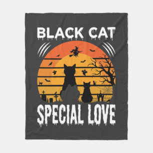 Schwarze Katze Halloween Spezielle Liebe Gothic De Fleecedecke