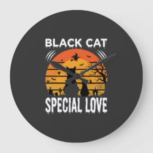 Schwarze Katze Halloween Spezielle Liebe Gothic De Große Wanduhr