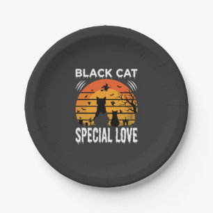 Schwarze Katze Halloween Spezielle Liebe Gothic De Pappteller