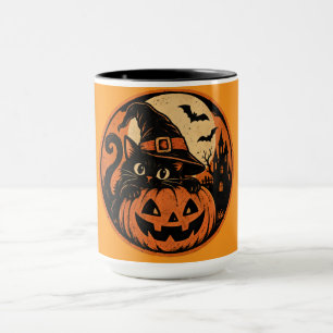 Schwarze Katze Halloween Tasse