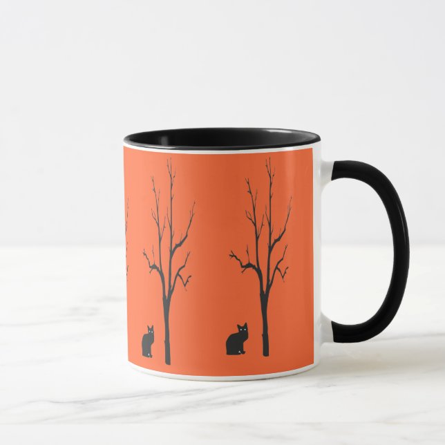 Schwarze Katze Halloween Tasse (Rechts)