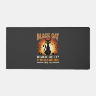 Schwarze Katze Halloween Vertrauter Vintage-Friedh Schreibtischunterlage