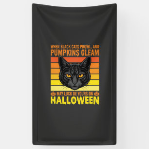 Schwarze Katze Halloween Vintage-Kürbis-Grafik Banner