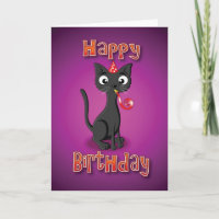 schwarze Katze - hat& Pfeife - alles Gute zum