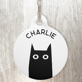 Schwarze Katze Haustiermarke