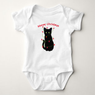 Schwarze Katze Heilige Weihnachten Tinkeln Baby Strampler