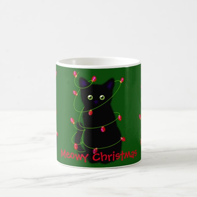 Schwarze Katze | Heilige Weihnachten | Tinkeln Kaffeetasse (Mittel)