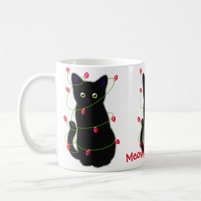 Schwarze Katze | Heilige Weihnachten | Tinkeln Kaffeetasse (Links)