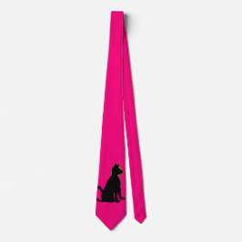 Schwarze Katze Hot Pink Pop Art Men Style CricketD Krawatte