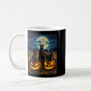 Schwarze Katze Hund Huhn Halloween Kürbis Gruselig Kaffeetasse