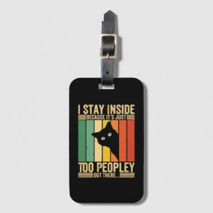 Schwarze Katze Ich bleibe drinnen, weil es zu viel Gepäckanhänger