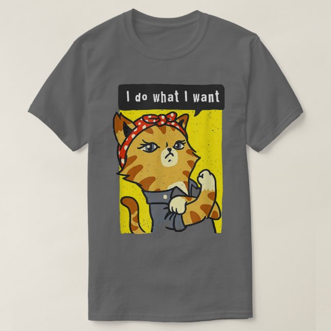 Schwarze Katze Ich tue, was ich mit meiner Katze g T-Shirt (Design vorne)