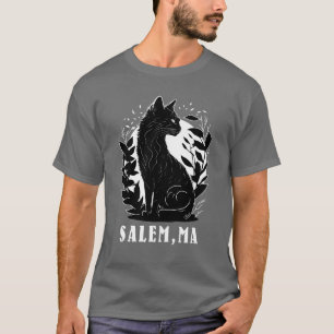 Schwarze Katze-Illustration   Salem T-Shirt