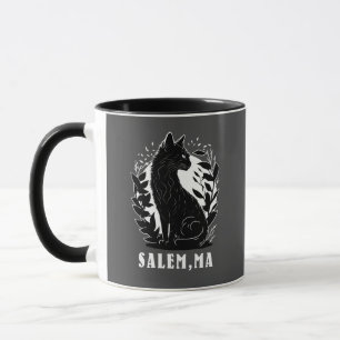 Schwarze Katze-Illustration   Salem Tasse