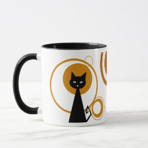 Schwarze Katze im Mondschein Tasse