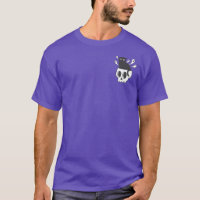 Schwarze Katze im SchädelShirt Spooky Niedliches H