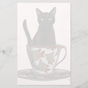 Schwarze Katze im Teacup Briefpapier