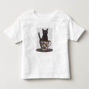 Schwarze Katze im Teacup Kleinkind T-shirt