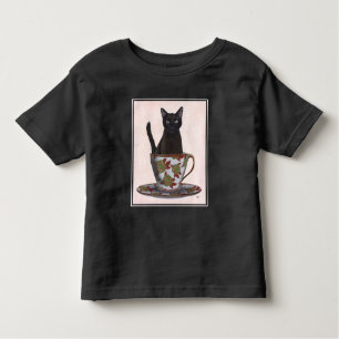 Schwarze Katze im Teacup Kleinkind T-shirt