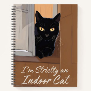 Schwarze Katze im Window Journal Notizbuch