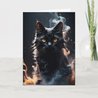 Schwarze Katze in einem Dunst glänzender Smoke-Gru