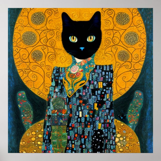 Schwarze Katze in Fabulous Gown Poster (Vorne)