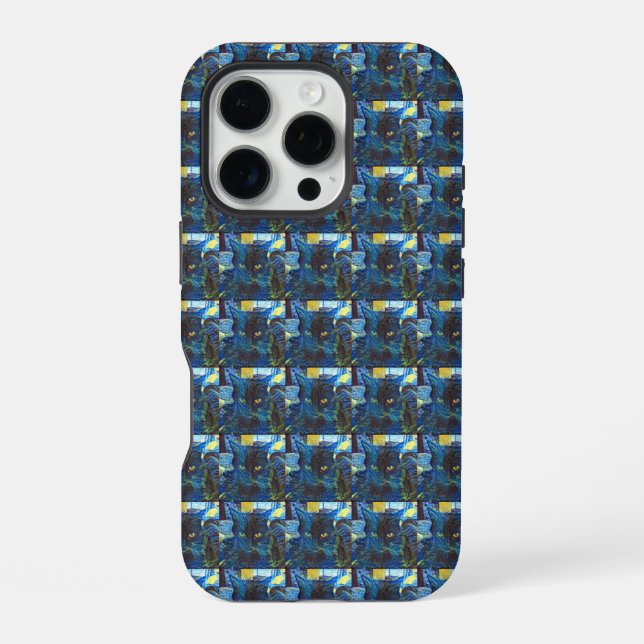Schwarze Katze iPhone Hülle (Rückseite)