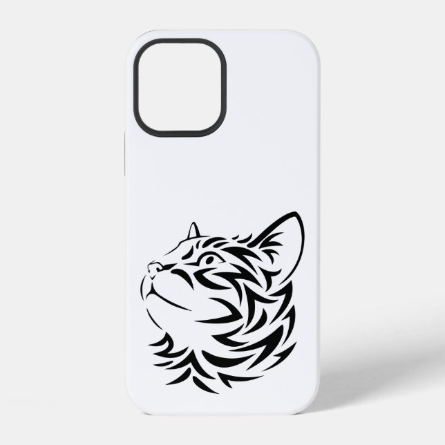 schwarze Katze iPhone Hülle (Rückseite)
