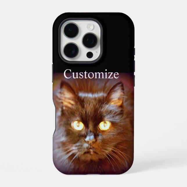 schwarze Katze iPhone Hülle (Rückseite)