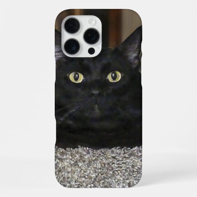Schwarze Katze iPhone Hülle (Rückseite)