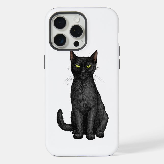 Schwarze Katze iPhone Hülle (Rückseite)