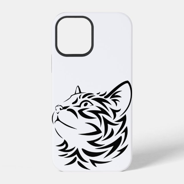 schwarze Katze iPhone Hülle (Rückseite)